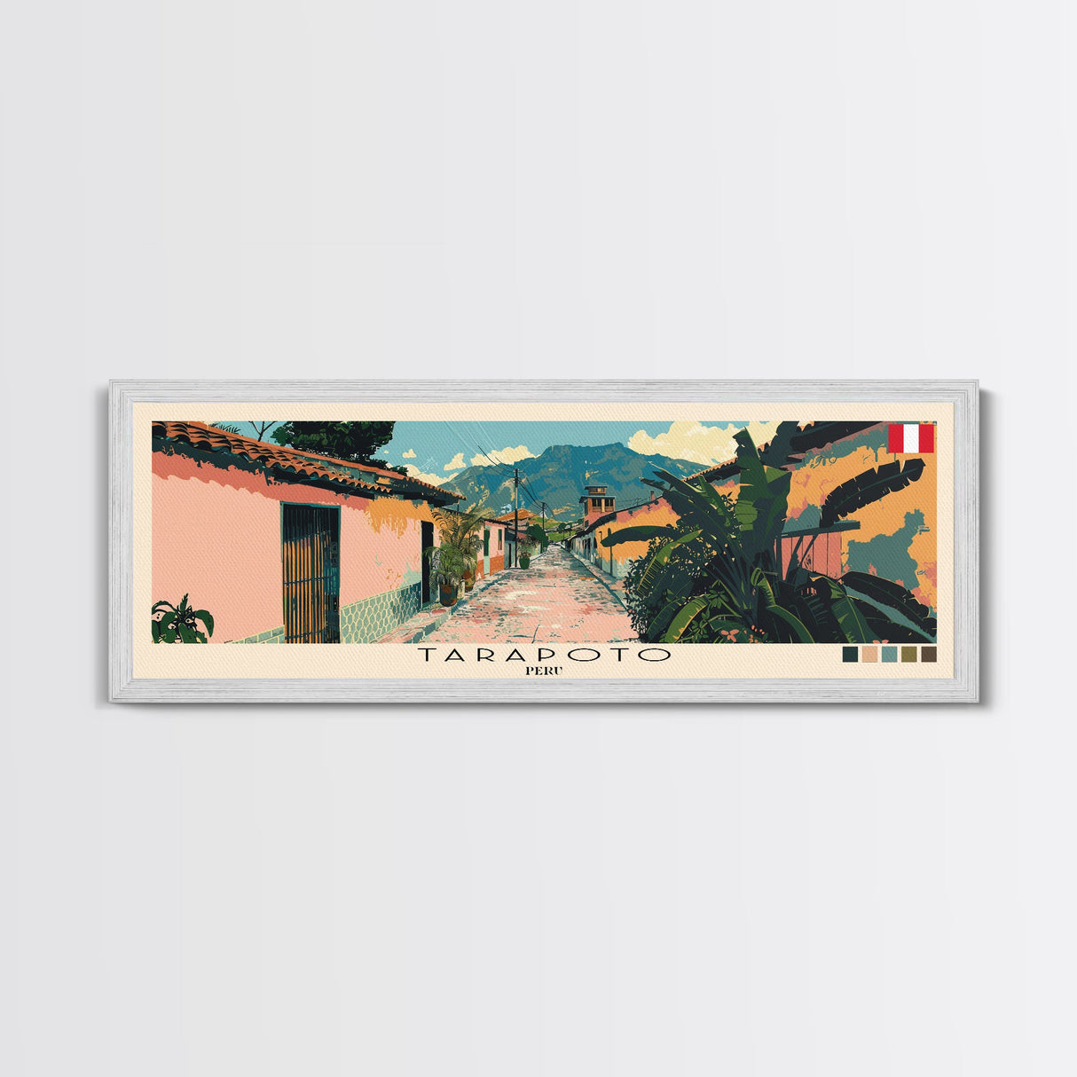 Tarapoto, Peru Panoramic Canvas Print, Tarapoto, Peru Painting, Peru Art, Tarapoto Travel Poster, Travel Art, Vacation Gift