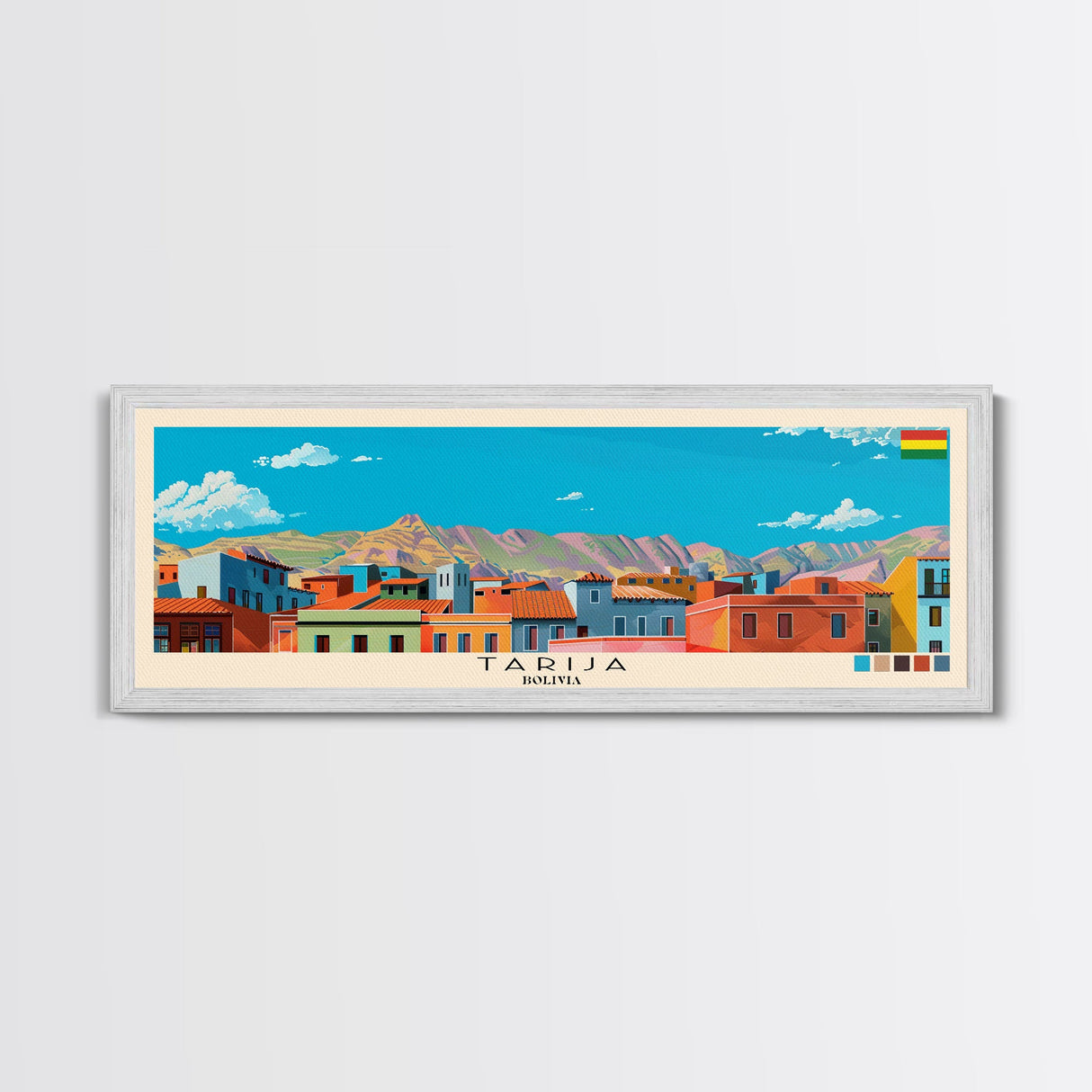 Tarija, Bolivia Panoramic Canvas Print, Tarija, Bolivia Painting, Bolivia Art, Tarija Travel Poster, Travel Art, Living Room Painting