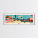 Tijuana, Mexico Panoramic Canvas Print, Tijuana, Mexico Painting, Mexico Art, Tijuana Travel Poster, Travel Art, Housewarming Gift