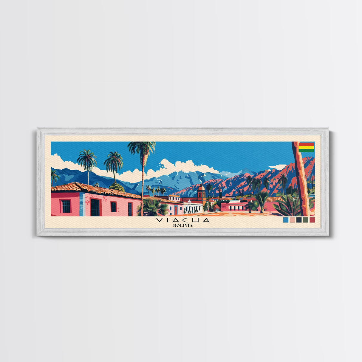 Viacha, Bolivia Panoramic Canvas Print, Viacha, Bolivia Painting, Bolivia Art, Viacha Travel Poster, Travel Art, Vacation Gift