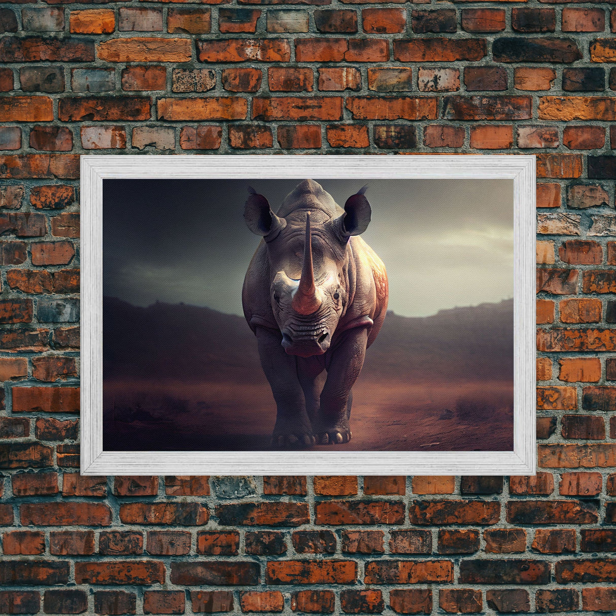 Desert Rhinoceros Animal Nature Ivory Tusk Fine Art Print, Wall Decor, Wall Poster, Wall Art Print