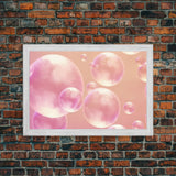 Pink Bathroom Wall Decor, Pink Bubbles Abstract Wall Art Print, Bubbles Print, Pink Nursery Wall Art, Bubbles Nursery Art Print Framed Art