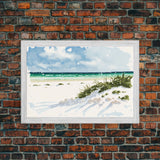 framed ocean art canvas, beach wall art, framed wall art, living room wall decor, abstract landscape art, framed canvas print