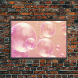 Pink Bathroom Wall Decor, Pink Bubbles Abstract Wall Art Print, Bubbles Print, Pink Nursery Wall Art, Bubbles Nursery Art Print Framed Art