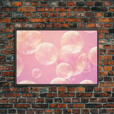 Pink Bathroom Wall Decor, Pink Bubbles Abstract Wall Art Print, Bubbles Print, Pink Nursery Wall Art, Bubbles Nursery Art Print Framed Art