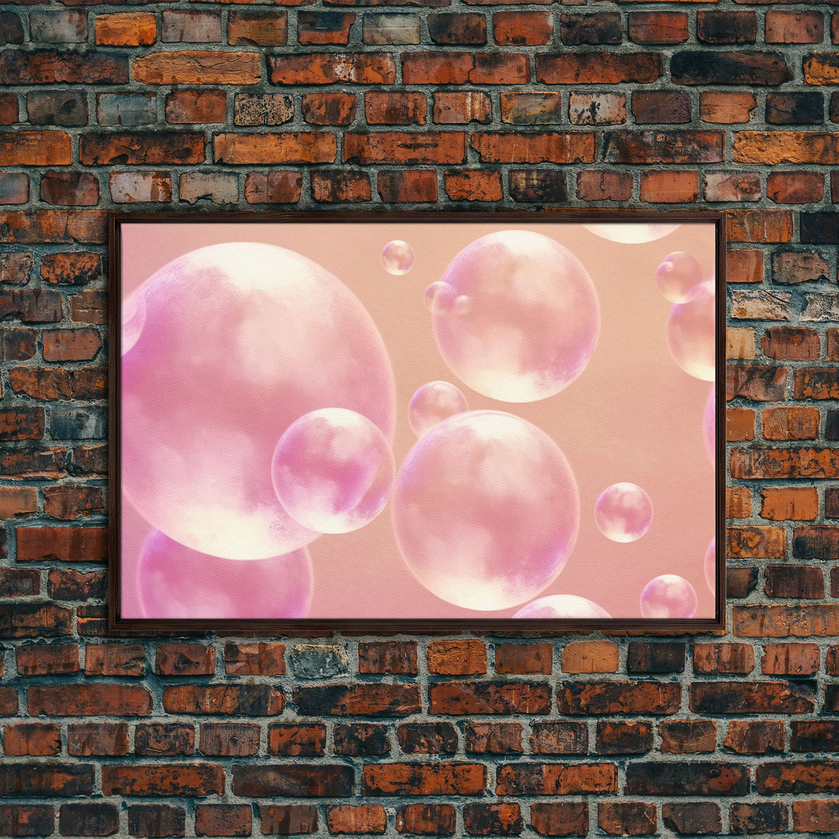 Pink Bathroom Wall Decor, Pink Bubbles Abstract Wall Art Print, Bubbles Print, Pink Nursery Wall Art, Bubbles Nursery Art Print Framed Art