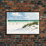 framed ocean art canvas, beach wall art, framed wall art, living room wall decor, abstract landscape art, framed canvas print