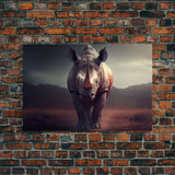 Desert Rhinoceros Animal Nature Ivory Tusk Fine Art Print, Wall Decor, Wall Poster, Wall Art Print