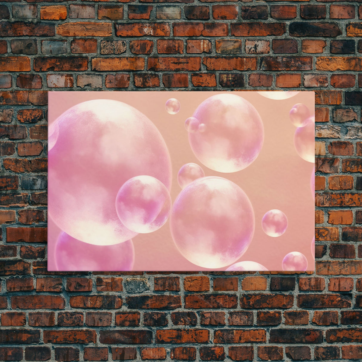 Pink Bathroom Wall Decor, Pink Bubbles Abstract Wall Art Print, Bubbles Print, Pink Nursery Wall Art, Bubbles Nursery Art Print Framed Art