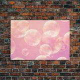 Pink Bathroom Wall Decor, Pink Bubbles Abstract Wall Art Print, Bubbles Print, Pink Nursery Wall Art, Bubbles Nursery Art Print Framed Art