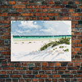 framed ocean art canvas, beach wall art, framed wall art, living room wall decor, abstract landscape art, framed canvas print