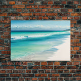 Serene Beach Scene | Bora Bora Art | Framed Canvas Print | Wood Frame Wall Art | Boho Style Primitive Art