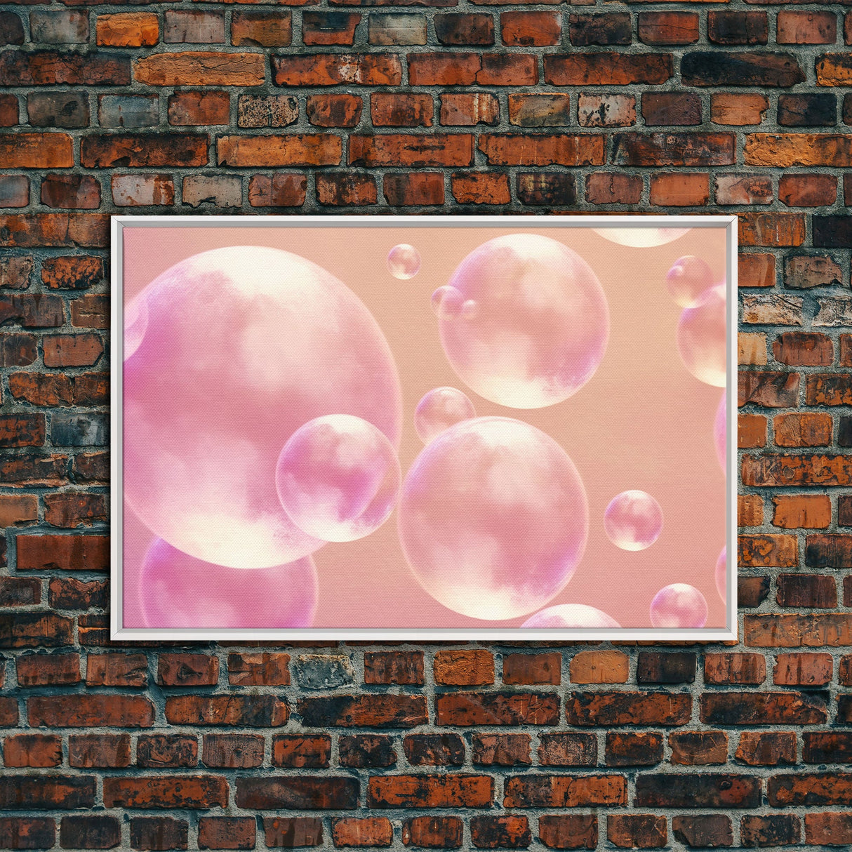 Pink Bathroom Wall Decor, Pink Bubbles Abstract Wall Art Print, Bubbles Print, Pink Nursery Wall Art, Bubbles Nursery Art Print Framed Art