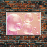 Pink Bathroom Wall Decor, Pink Bubbles Abstract Wall Art Print, Bubbles Print, Pink Nursery Wall Art, Bubbles Nursery Art Print Framed Art