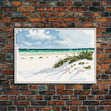 framed ocean art canvas, beach wall art, framed wall art, living room wall decor, abstract landscape art, framed canvas print