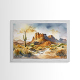 Beautiful Arizona Watercolor Landscape Painting Print, Wood Framed Art, Gift for him, painting, Prints, Abstract Wall Art