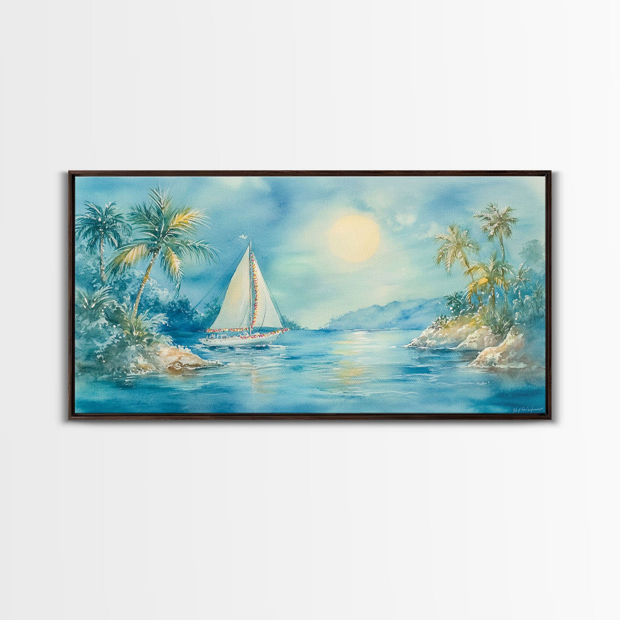 Festive Boat Lighthouse Framed Canvas Print Christmas Nautical Holiday Art Beach Christmas Decor Best Gift Christmas Art Prints 2024