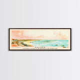 Aruba, autonomous country of the Kingdom of the Netherlands Watercolor Beach Print, Vacation Gift, autonomous country of the Kingdom of the Netherlands Wall Art, Framed Canvas Print, Framed Beach Painting