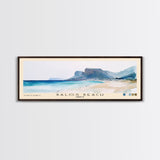 Balos Beach, Greece Watercolor Beach Print, Vacation Gift, Greece Wall Art, Framed Canvas Print, Framed Beach Painting