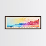 Côte de Granit Rose, France Watercolor Beach Print, Vacation Gift, France Wall Art, Framed Canvas Print, Framed Beach Painting