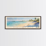 Honeymoon Beach, US Virgin islands Watercolor Beach Print, Vacation Gift, US Virgin islands Wall Art, Framed Canvas Print, Framed Beach Painting