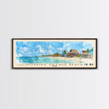 Hopkins Village Beach, Belize Watercolor Beach Print, Vacation Gift, Belize Wall Art, Framed Canvas Print, Framed Beach Painting