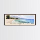 Koukounaries Beach, Greece Watercolor Beach Print, Vacation Gift, Greece Wall Art, Framed Canvas Print, Framed Beach Painting