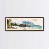 La Cuvette, Mauritius Watercolor Beach Print, Vacation Gift, Mauritius Wall Art, Framed Canvas Print, Framed Beach Painting