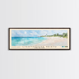 Lighthouse Beach, Turks and Caicos Watercolor Beach Print, Vacation Gift, Turks and Caicos Wall Art, Framed Canvas Print, Framed Beach Painting