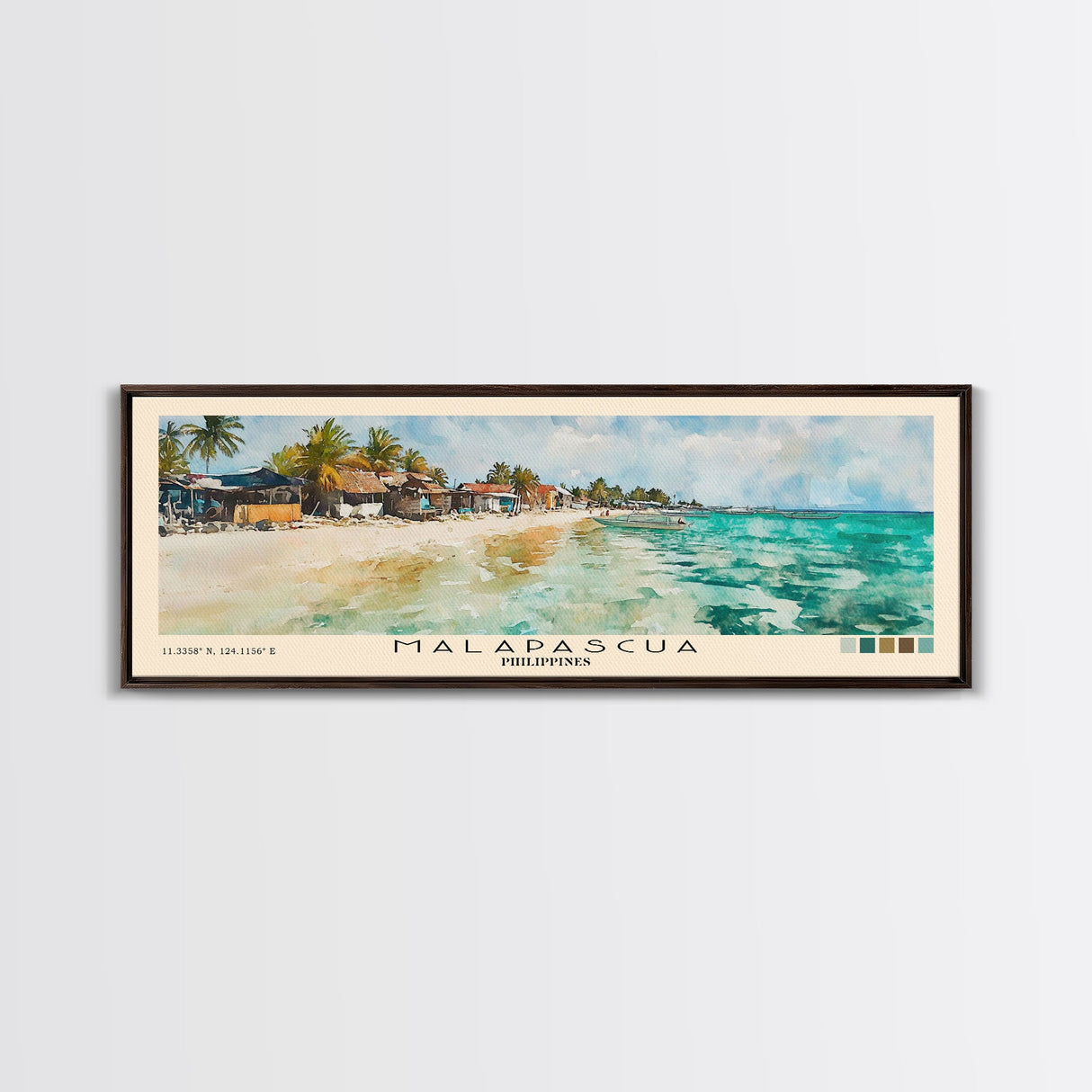 Malapascua, Philippines Watercolor Beach Print, Vacation Gift, Philippines Wall Art, Beach Painting, Beach Decor, Beach Painting