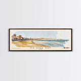 Na’ama Bay, Egypt Watercolor Beach Print, Vacation Gift, Egypt Wall Art, Framed Canvas Print, Framed Beach Painting