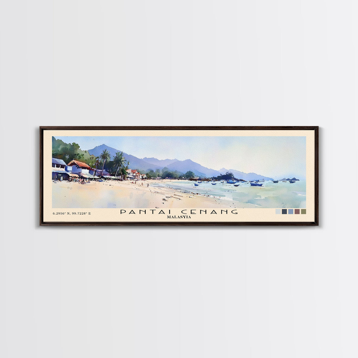 Pantai Cenang, Malasyia Watercolor Beach Print, Vacation Gift, Malasyia Wall Art, Beach Painting, Beach Decor, Beach Painting