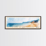 Plage de Piémanson, France Watercolor Print, Vacation Gift, France Wall Art, Beach Painting, Beach Decor, Large Wall Art, Wood Frame Art