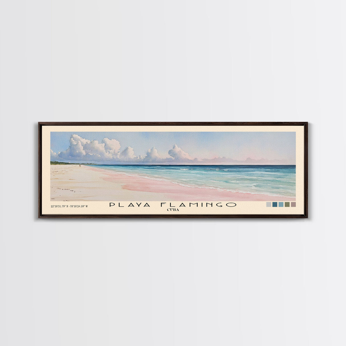 Playa Flamingo, Cuba Watercolor Beach Print, Vacation Gift, Cuba Wall Art, Beach Painting, Beach Decor, Beach Painting