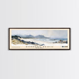 Robberg Beach, South Africa Watercolor Beach Print, Vacation Gift, South Africa Wall Art, Framed Canvas Print, Framed Beach Painting