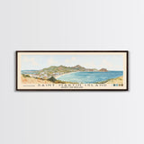 Saint Martin Island, France and Holland Watercolor Beach Print, Vacation Gift, France and Holland Wall Art, Framed Canvas Print, Framed Beach Painting