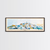 Serifos, Greece Watercolor Print, Vacation Gift, Greece Wall Art, Beach Painting, Beach Decor, Large Wall Art, Wood Frame Art