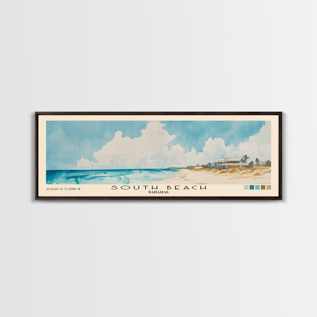 South Beach, Bahamas Watercolor Beach Print, Vacation Gift, Bahamas Wall Art, Beach Painting, Beach Decor, Beach Painting