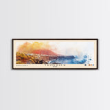 Tenerife, Spain Watercolor Beach Print, Vacation Gift, Spain Wall Art, Framed Canvas Print, Framed Beach Painting