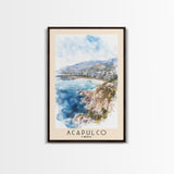 Acapulco, Chile Watercolor Beach Print, Vacation Gift, Chile Wall Art, Beach Painting, Beach Decor, Beach Painting