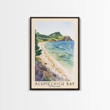 Achmelvich Bay, Scotland Watercolor Print, Vacation Gift, Scotland Wall Art, Beach Painting, Beach Decor, Large Wall Art, Wood Frame Art