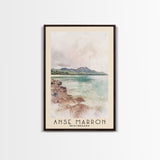 Anse Marron, Seychelles Watercolor Print, Vacation Gift, Seychelles Wall Art, Beach Painting, Beach Decor, Large Wall Art, Wood Frame Art