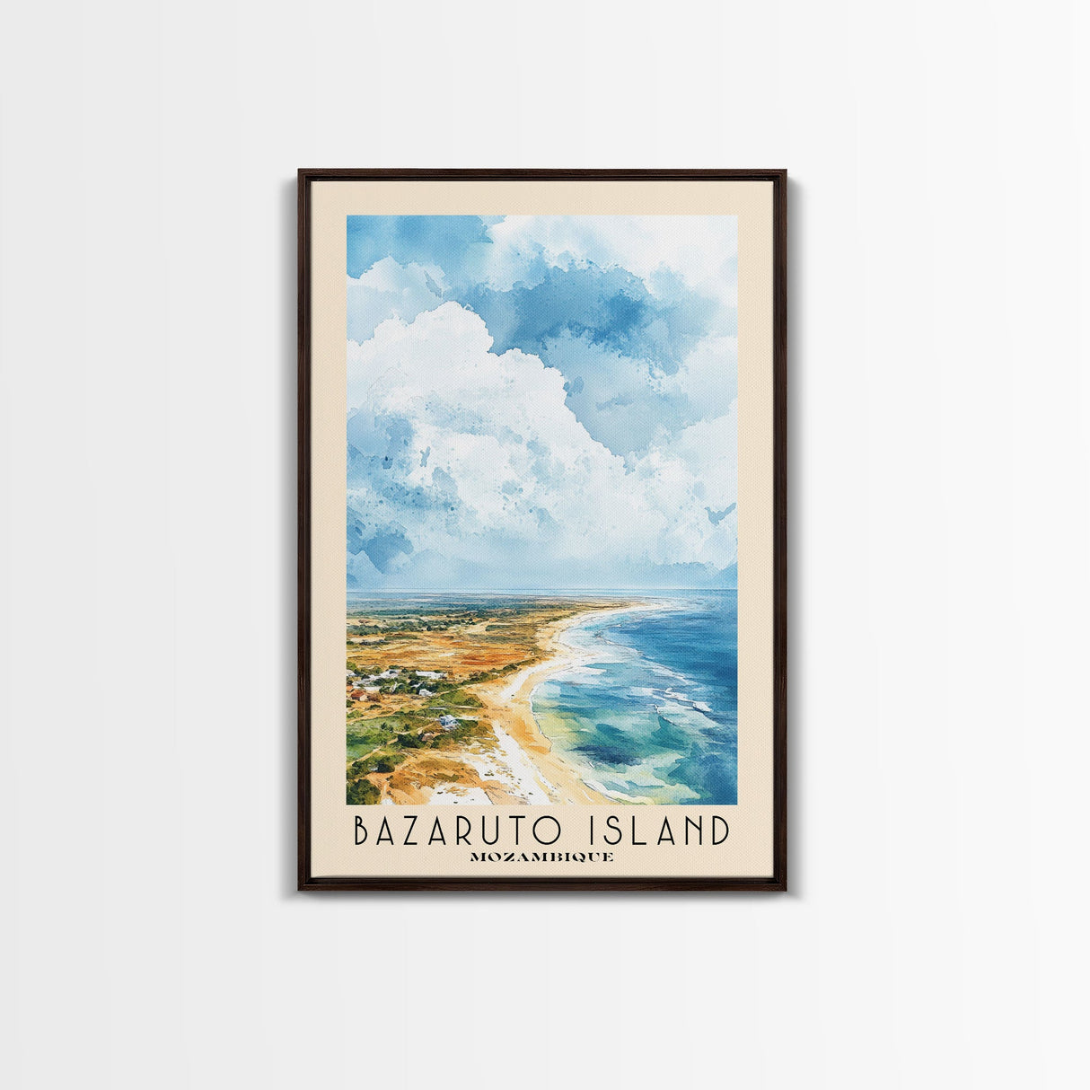 Bazaruto Island, Mozambique Watercolor Beach Print, Vacation Gift, Mozambique Wall Art, Beach Painting, Beach Decor, Beach Painting