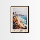 Bells Beach, Australia Watercolor Beach Print, Vacation Gift, Australia Wall Art, Framed Canvas Print, Framed Beach Painting