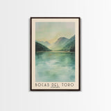 Bocas del Toro , Panamá Watercolor Beach Print, Vacation Gift, Panamá Wall Art, Framed Canvas Print, Framed Beach Painting