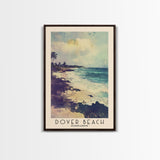 Dover Beach, Barbados Watercolor Beach Print, Vacation Gift, Barbados Wall Art, Framed Canvas Print, Framed Beach Painting