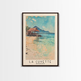 La Cuvette, Mauritius Watercolor Beach Print, Vacation Gift, Mauritius Wall Art, Framed Canvas Print, Framed Beach Painting