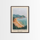 Lamma Power Station Beach, Hong Kong Watercolor Beach Print, Vacation Gift, Hong Kong Wall Art, Framed Canvas Print, Framed Beach Painting