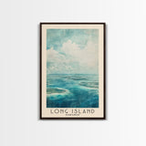 Long Island, Bahamas Watercolor Beach Print, Vacation Gift, Bahamas Wall Art, Framed Canvas Print, Framed Beach Painting