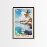 Los Roques, Venezuela Watercolor Beach Print, Vacation Gift, Venezuela Wall Art, Framed Canvas Print, Framed Beach Painting